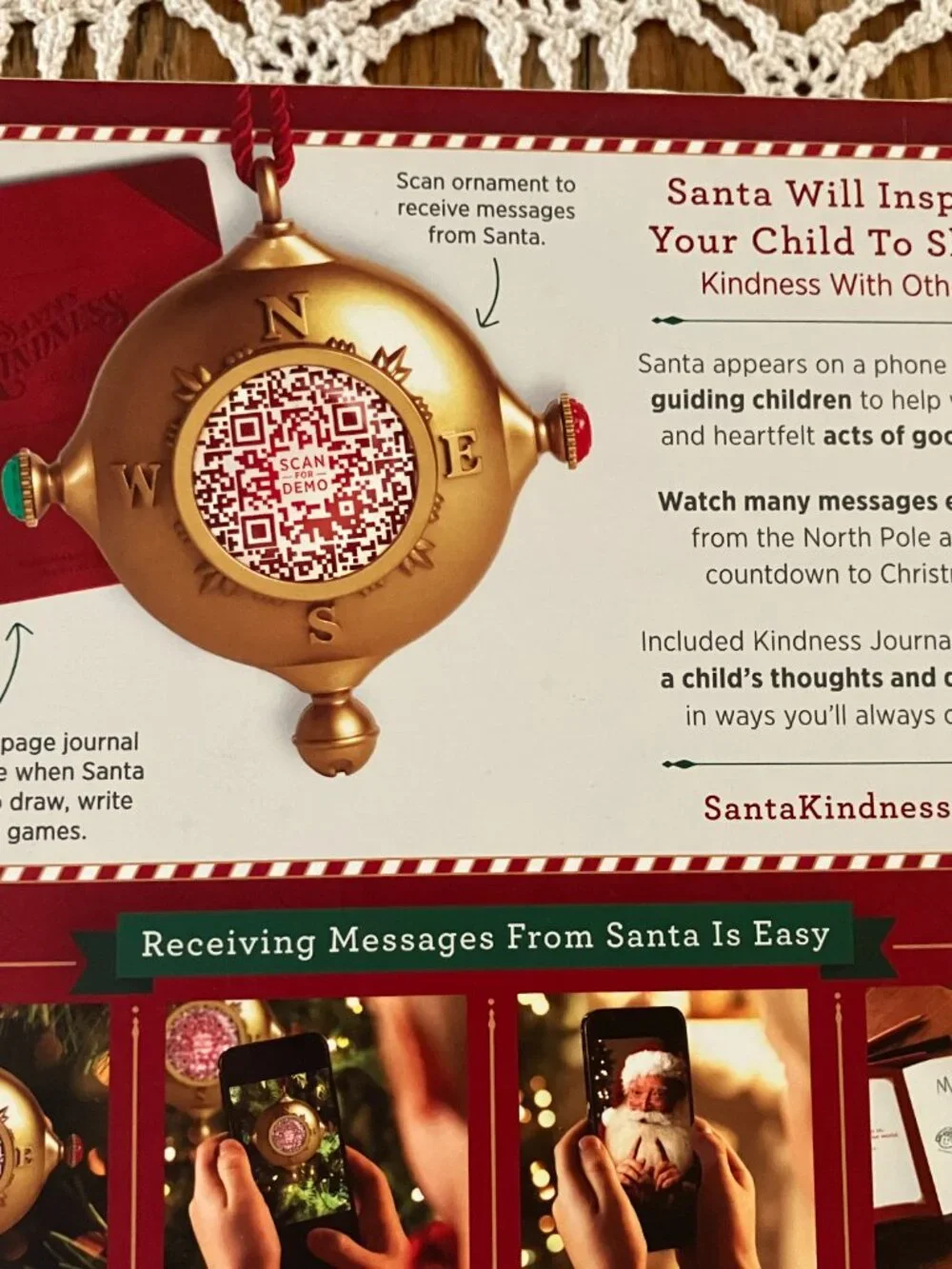 New 2022 Demdaco Santa’s Kindness Ornament with Journal